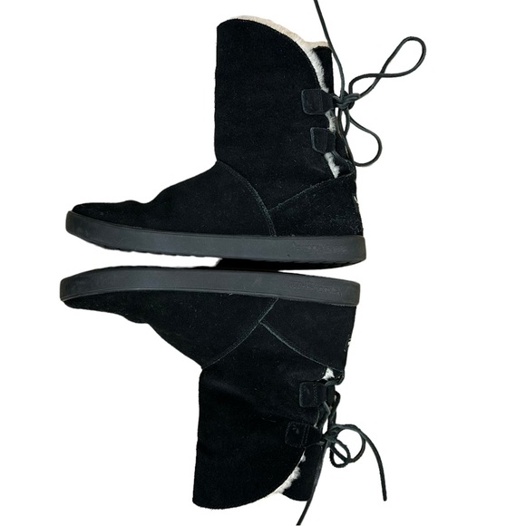 Koolaburra Shoes - Koolaburra by UGG Shazi Suede Boots Tie Back Women Size 10 Black Bootie